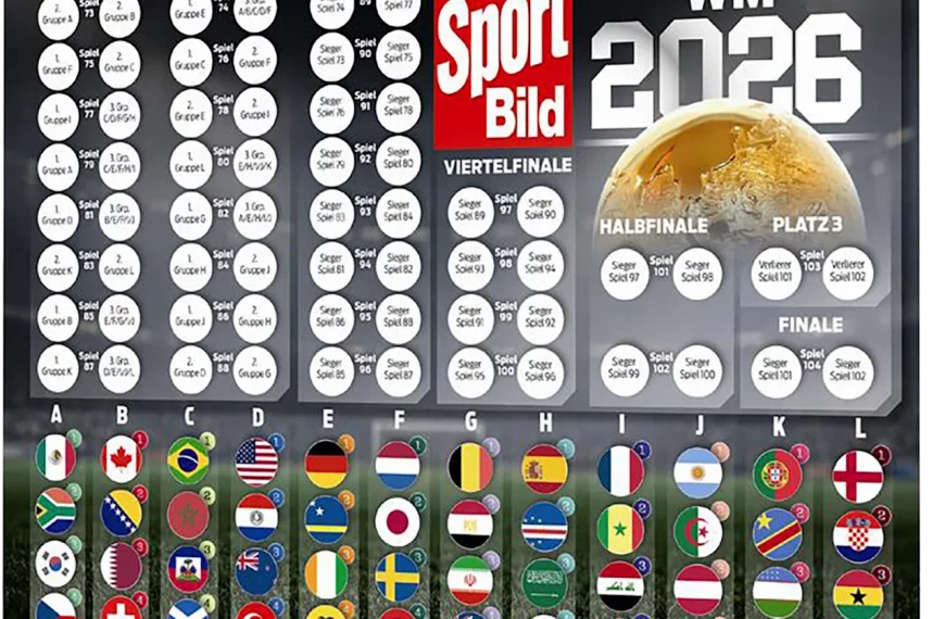 Sport Bild Magnettabelle WM 2026